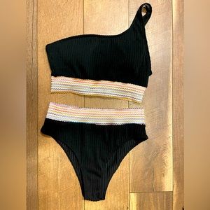 One shoulder high waisted 2 piece bikini